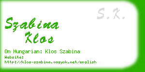 szabina klos business card